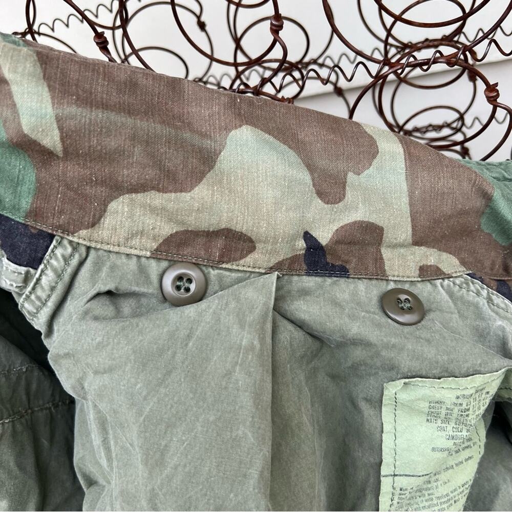 Vintage Old School Camo US Army Airborne Coat Cold Weather Field Medium Short - Picture 9 of 12